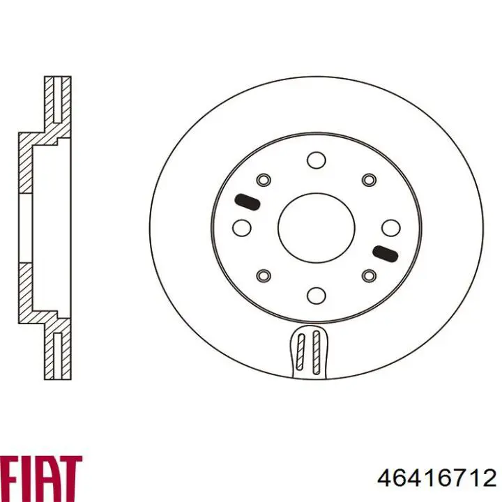 46416712 Fiat/Alfa/Lancia freno de disco delantero