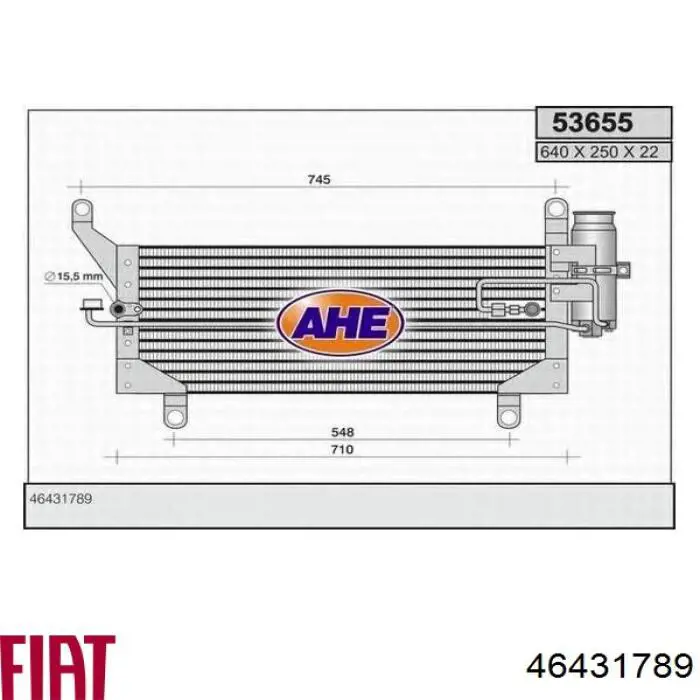 46431789 Fiat/Alfa/Lancia condensador aire acondicionado