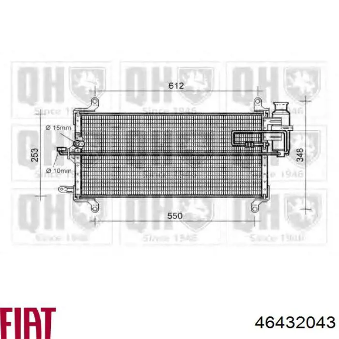 Aire acondicionado capacitor Fiat/Alfa/Lancia 46432043 precio, desde 115,65 EUR