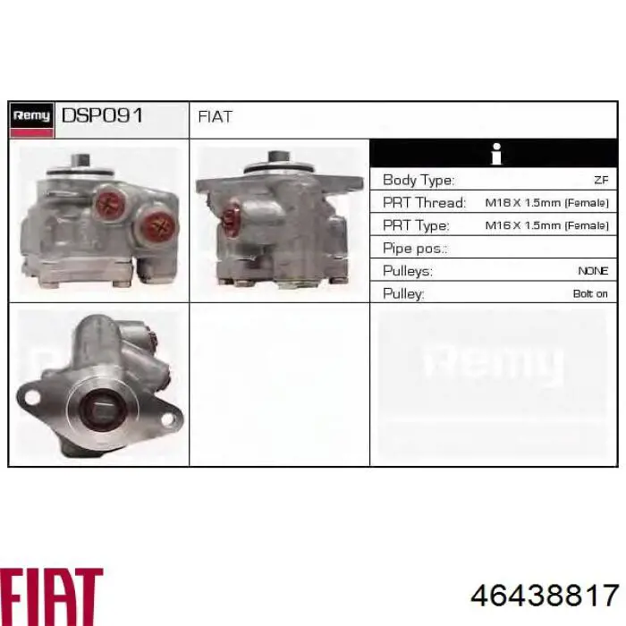 46438817 Fiat/Alfa/Lancia bomba de dirección