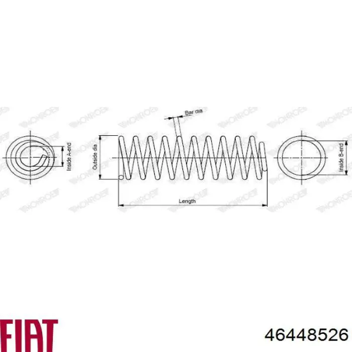 46448526 Fiat/Alfa/Lancia muelle de suspensión eje trasero