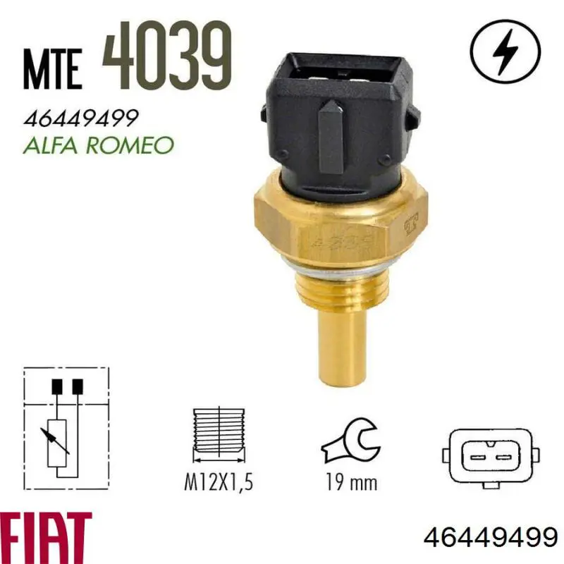 Sensor de temperatura del refrigerante Fiat/Alfa/Lancia 46449499 precio, desde 14,70 EUR