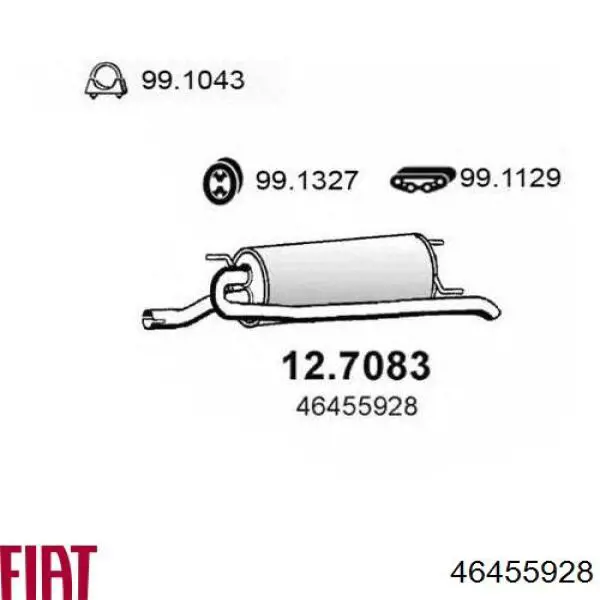 Silenciador trasero Fiat/Alfa/Lancia 46455928 precio, desde 88,24 EUR