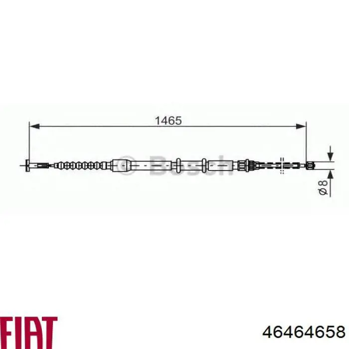 Cable de freno de mano trasero derecho para Fiat Palio (178DX)