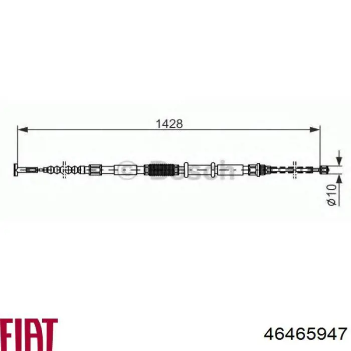 46465947 Fiat/Alfa/Lancia cable de freno de mano trasero izquierdo