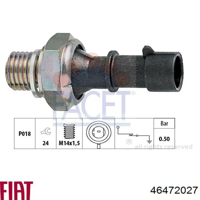 46472027 Fiat/Alfa/Lancia sensor de presión de aceite