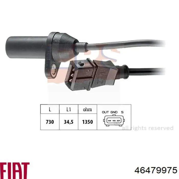 Sensor de cigüeñal 46479975 Fiat/Alfa/Lancia