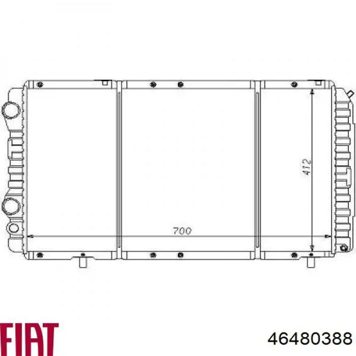 46480388 Fiat/Alfa/Lancia radiador refrigeración del motor