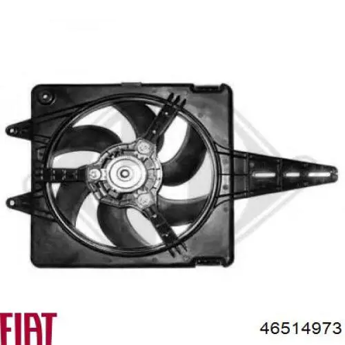 46514973 Fiat/Alfa/Lancia difusor de radiador, ventilador de refrigeración, condensador del aire acondicionado, completo con motor y rodete