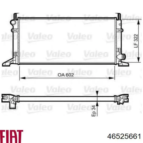 46525661 Fiat/Alfa/Lancia radiador refrigeración del motor