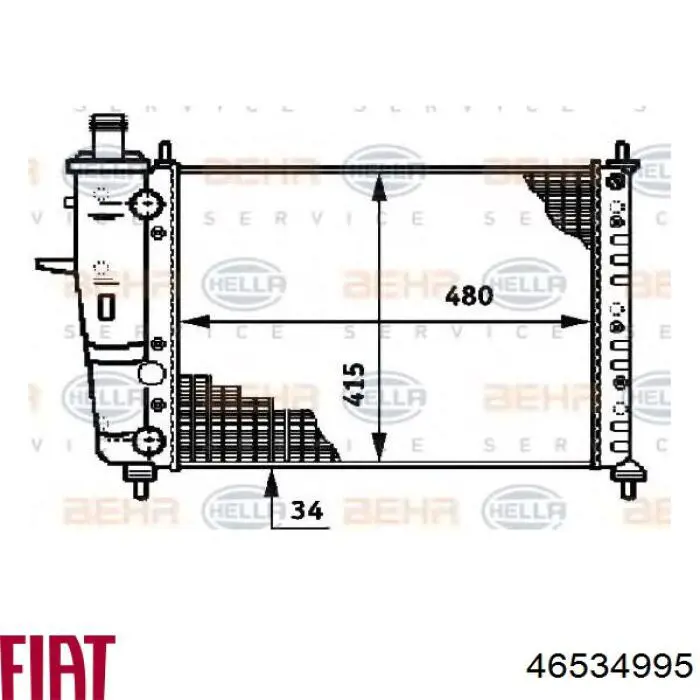 46534995 Fiat/Alfa/Lancia radiador refrigeración del motor