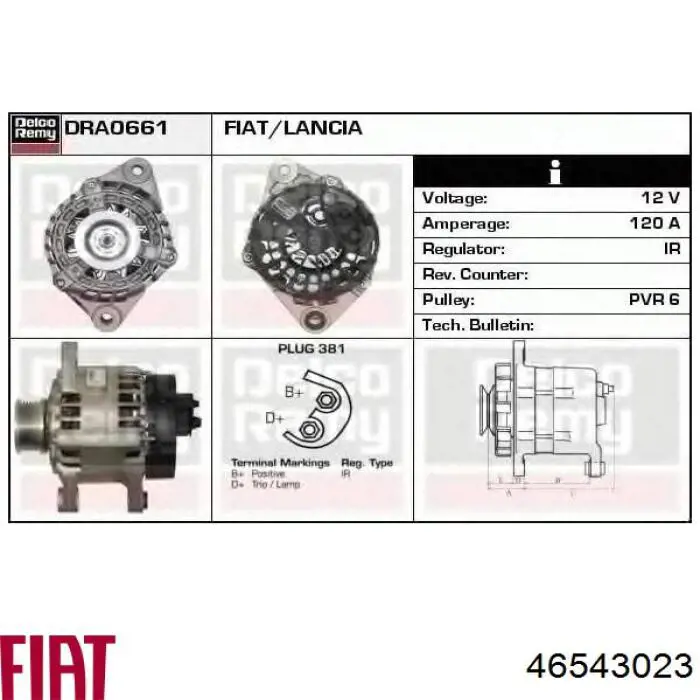 MQA1698 Magneti Marelli Alternador de coche
