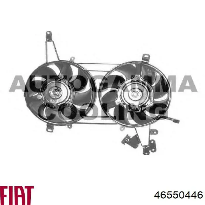 46535927 Fiat/Alfa/Lancia difusor de radiador, ventilador de refrigeración, condensador del aire acondicionado, completo con motor y rodete