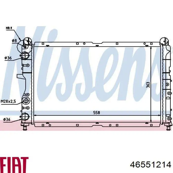 46551214 Fiat/Alfa/Lancia radiador refrigeración del motor