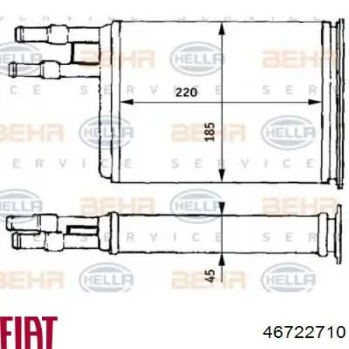 Radiador calefacción 46722710 Fiat/Alfa/Lancia
