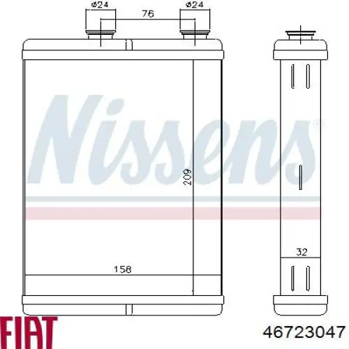 Radiador de calefacción Fiat/Alfa/Lancia 46723047 precio, desde 28,68 EUR