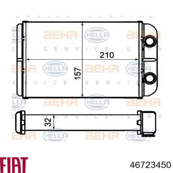 Radiador calefacción 46723450 Fiat/Alfa/Lancia