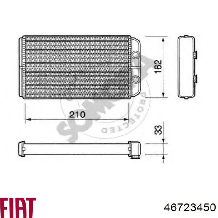 46723450 Fiat/Alfa/Lancia radiador de calefacción