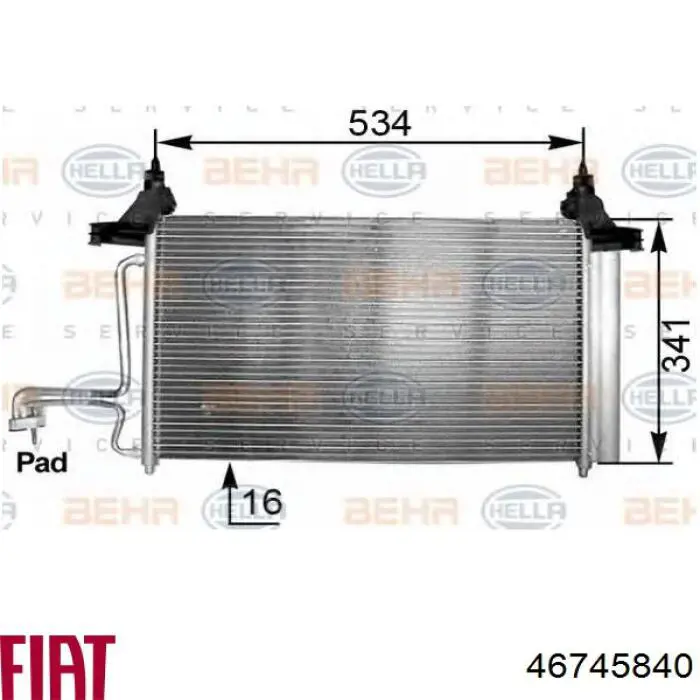 Comprar 46745840 Fiat/Alfa/Lancia Condensador de aire acondicionado
