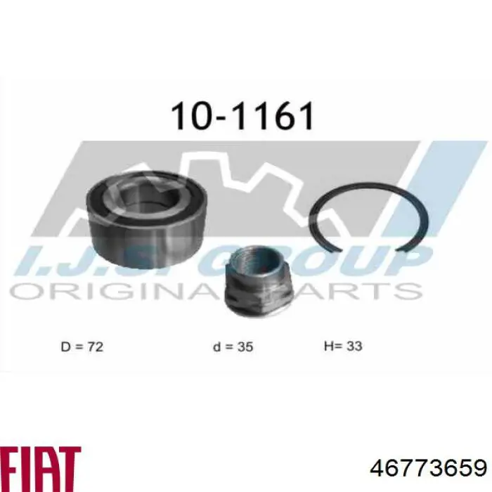 46773659 Fiat/Alfa/Lancia Rodamientos de rueda delantero
