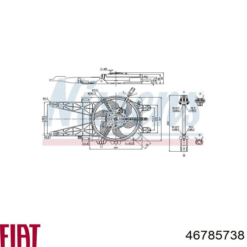 Ventilador de radiador 46785738 Fiat/Alfa/Lancia