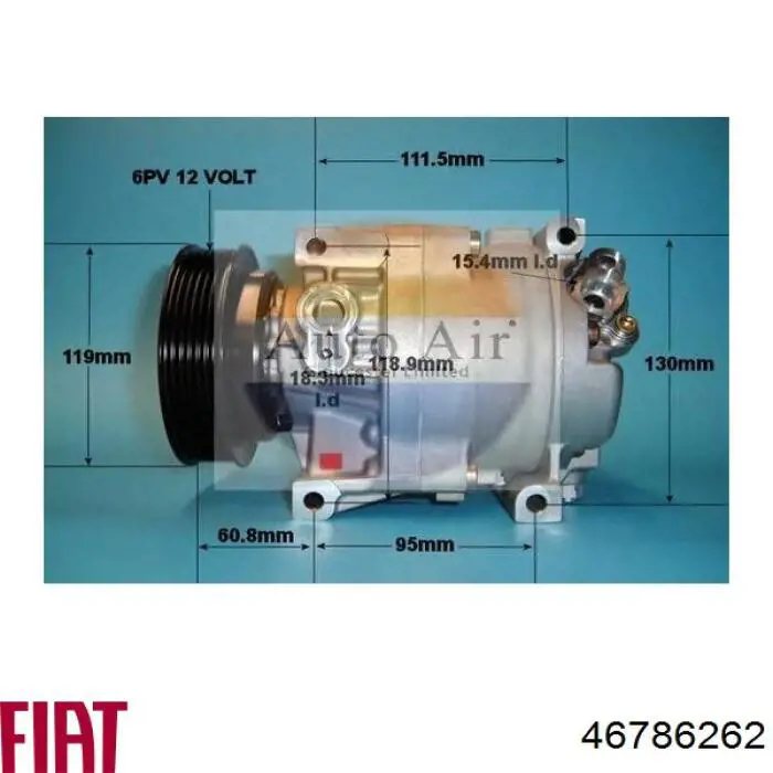 Compresor de aire acondicionado 46786262 Fiat/Alfa/Lancia