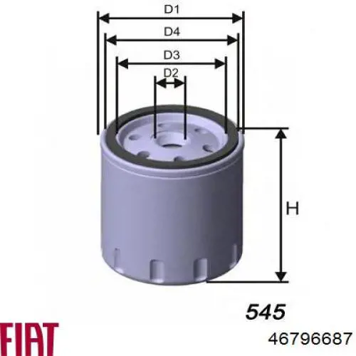 Filtro de aceite 46796687 Fiat/Alfa/Lancia