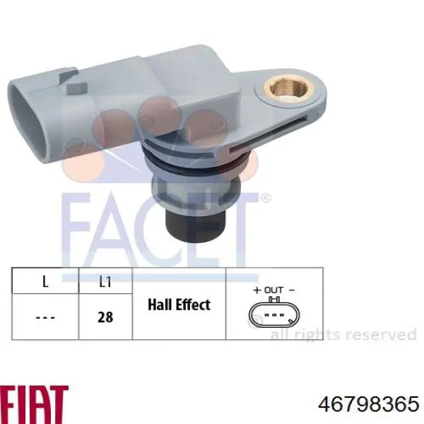 Sensor de posición del árbol de levas Fiat 500 312