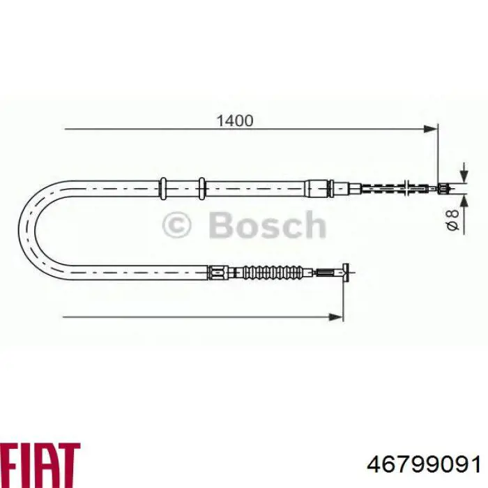 Cable de freno de mano trasero derecho/izquierdo Fiat/Alfa/Lancia 46799091 precio, desde 16,85 EUR