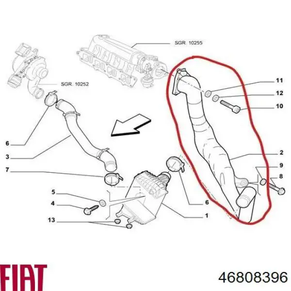 Comprar 0046808396 Fiat/Alfa/Lancia Tubo intercooler