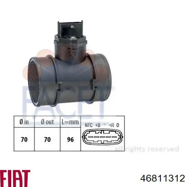 Comprar 46811312 Fiat/Alfa/Lancia Sensor de masa de aire
