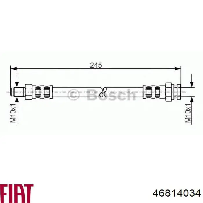 0046814034 Fiat/Alfa/Lancia tubo flexible de frenos trasero