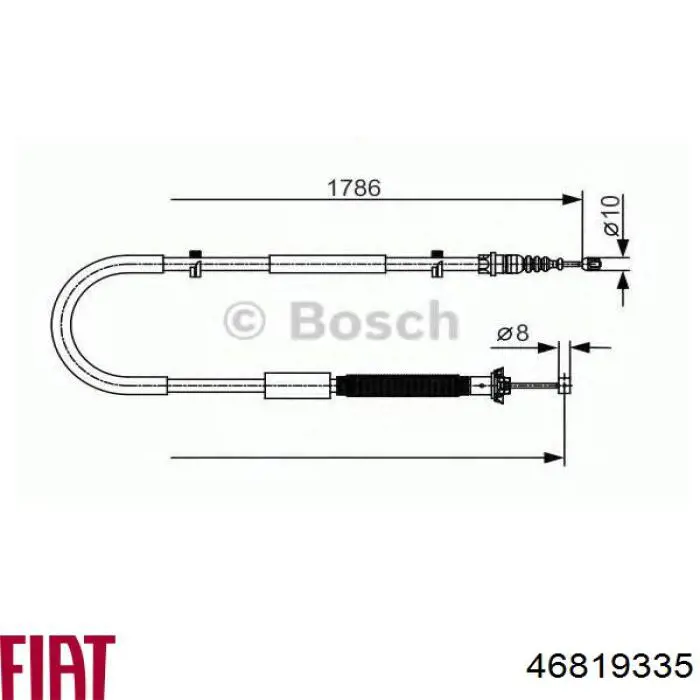 0046819335 Fiat/Alfa/Lancia cable de freno de mano trasero izquierdo