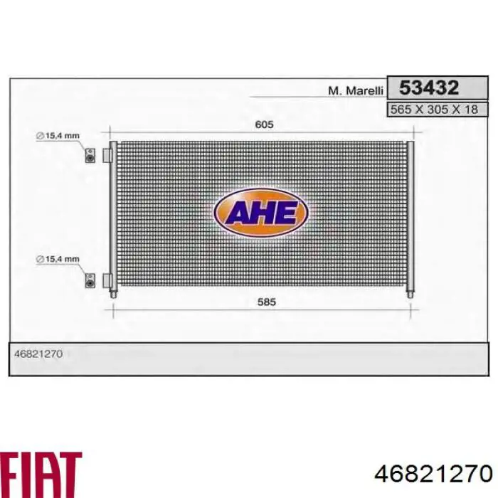 46821270 Fiat/Alfa/Lancia condensador aire acondicionado