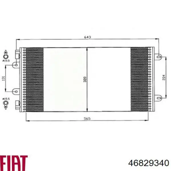 46829340 Fiat/Alfa/Lancia condensador aire acondicionado