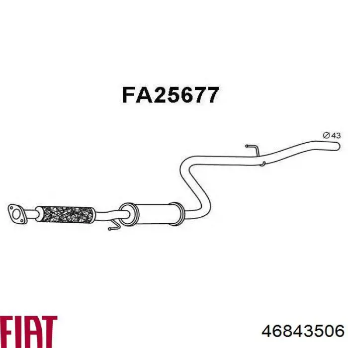 71765090 Fiat/Alfa/Lancia silenciador del medio