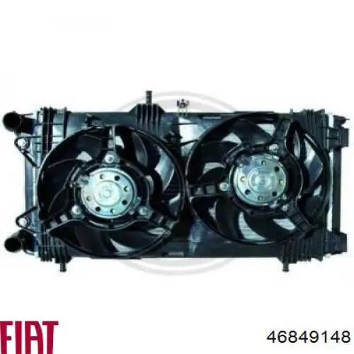 46849148 Fiat/Alfa/Lancia difusor de radiador, ventilador de refrigeración, condensador del aire acondicionado, completo con motor y rodete