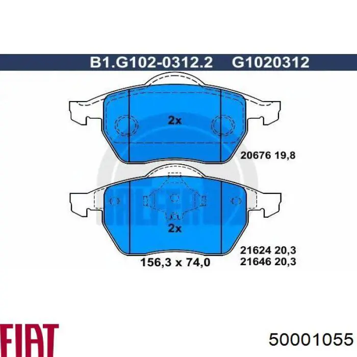 5000-1055 Fiat/Alfa/Lancia pastillas de freno delanteras