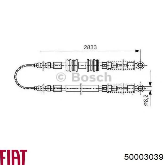 BKB1814 Borg&beck cable de freno de mano trasero derecho/izquierdo