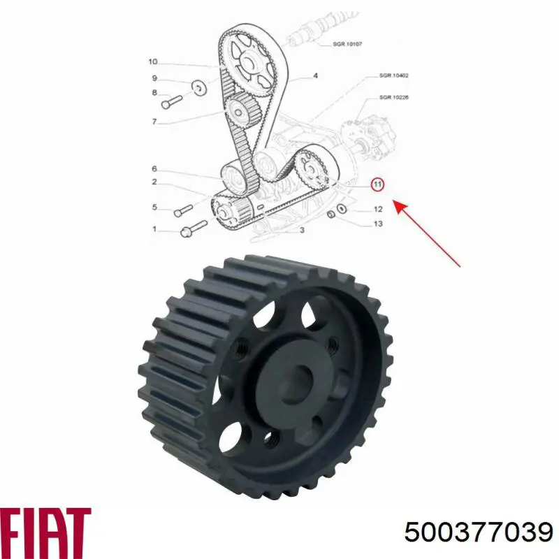 Engranaje intermedio, bomba de alta presión para Fiat Ducato (244)