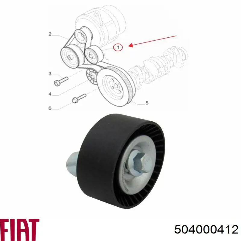 Polea inversión/guía, correa auxiliar servicios Fiat/Alfa/Lancia 504000412 precio, desde 17,77 EUR