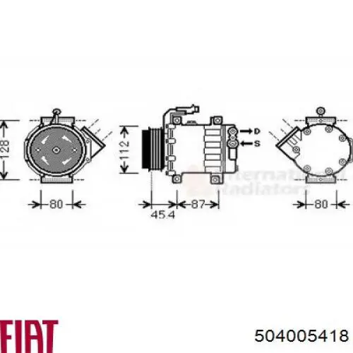 Compresor de aire acondicionado 504005418 Fiat/Alfa/Lancia