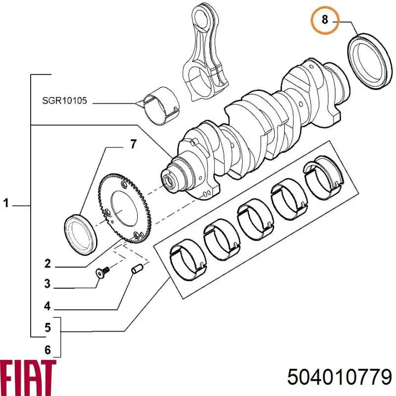 Comprar 504078511 Fiat/Alfa/Lancia Retén de cigüeñal