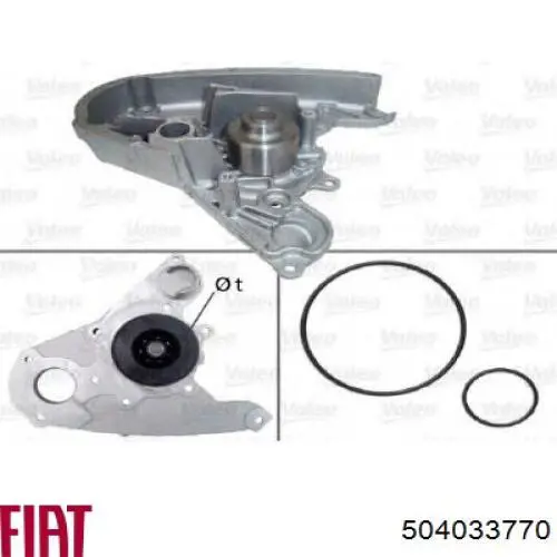 Bomba de agua 504033770 Fiat/Alfa/Lancia