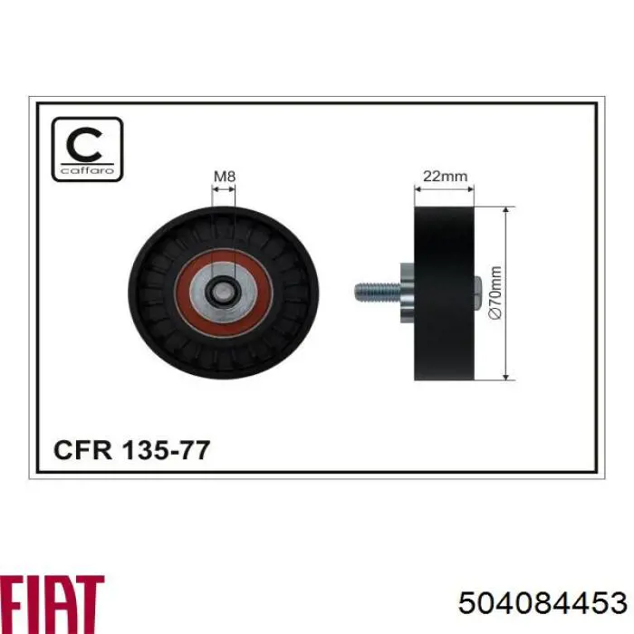 Comprar 504084453 Fiat/Alfa/Lancia Polea tensora, correa poli V