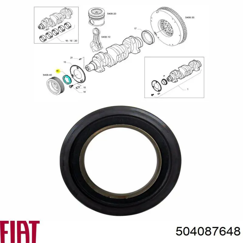 504087648 Iveco Retén del cigüeñal frontal