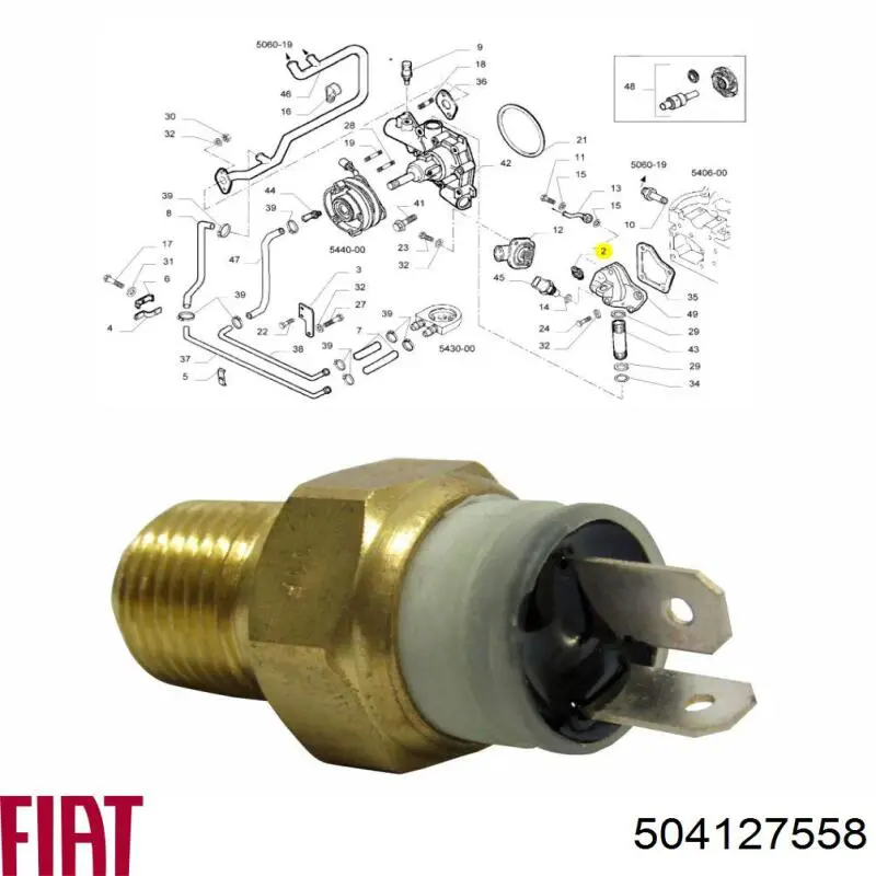 Comprar 504127558 Fiat/Alfa/Lancia Sensor de temperatura de agua