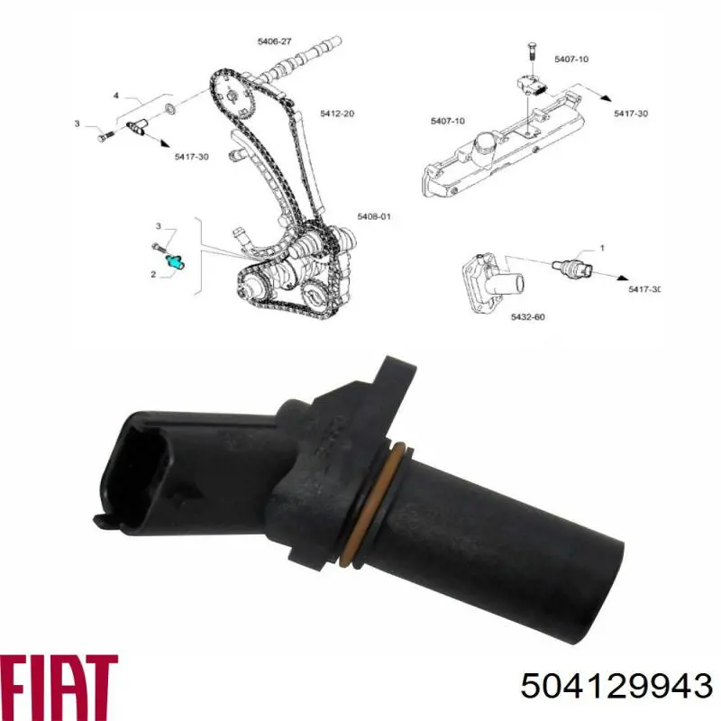 504129943 Fiat/Alfa/Lancia Sensor de posición del cigüeñal