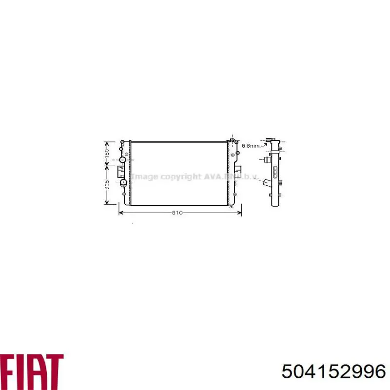 504152996 Fiat/Alfa/Lancia radiador refrigeración del motor