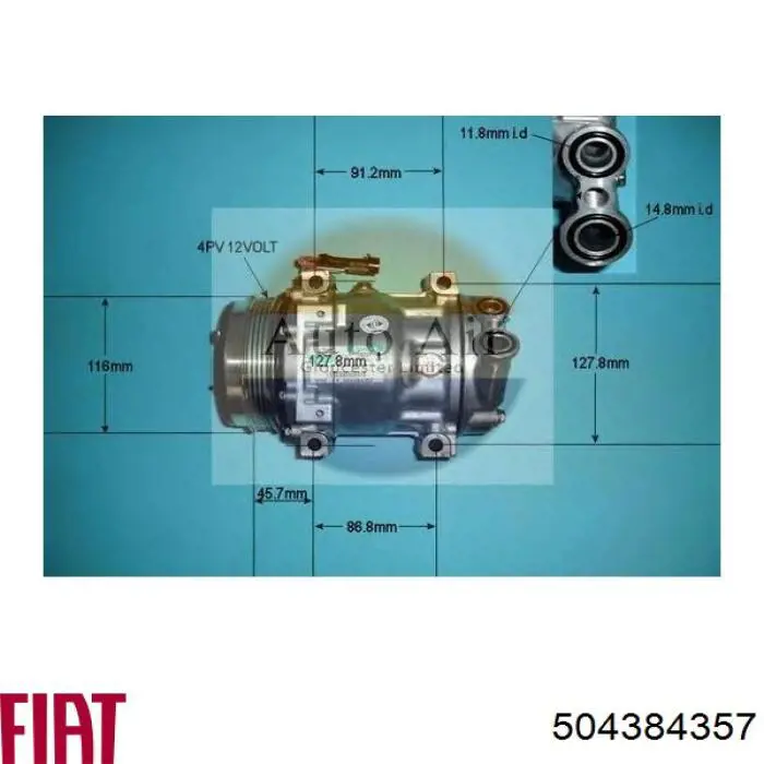 Compresor de aire acondicionado 504384357 Fiat/Alfa/Lancia